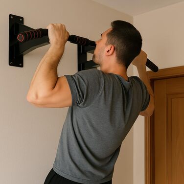 Климмер на стіну ASATO® 4-в-1 – до 200 кг, турнік з дип-станцією, сталь, 95 см, для дому