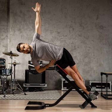 Hop-Sport Hyperextensions - тренажер для пресу та спини, для дому, стабільна сталева конструкція, до 120 кг