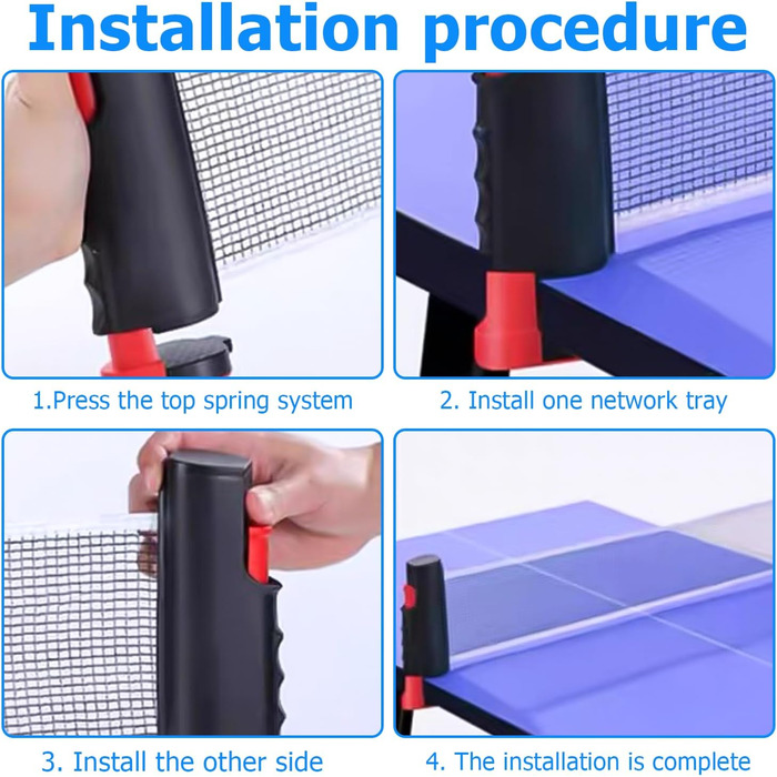 HOMURY Набір для настільного тенісу: 2 ракетки, сітка, 3 м'ячі, сумка, для гри в приміщенні та на вулиці, дитячий та дорослий