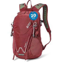Туристичний рюкзак 20 л Active 20 Premium, малий, з вентильованою спинкою, чохлом від дощу та кріпленням для питної системи, з дихаючої сітки 3D Air Mesh, міський та трекінговий рюкзак з поясом, темно-червоний