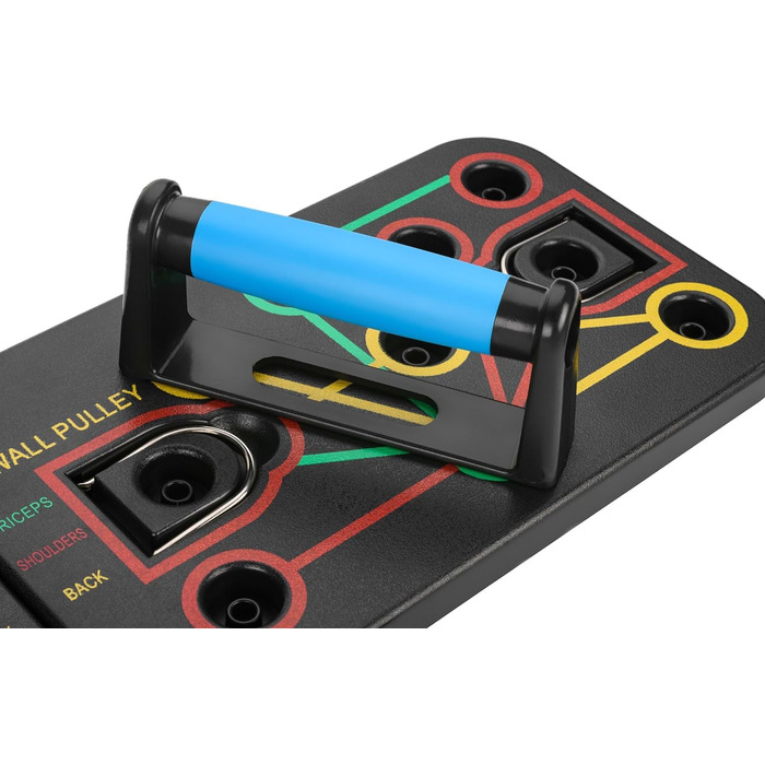 Gymtek Складане дошка для віджимань - дошка для віджимань з ручками для віджимань для тренування всього тіла & Ефективні віджимання - багатофункціональна дошка для віджимань - фітнес-обладнання для дому з еспандером