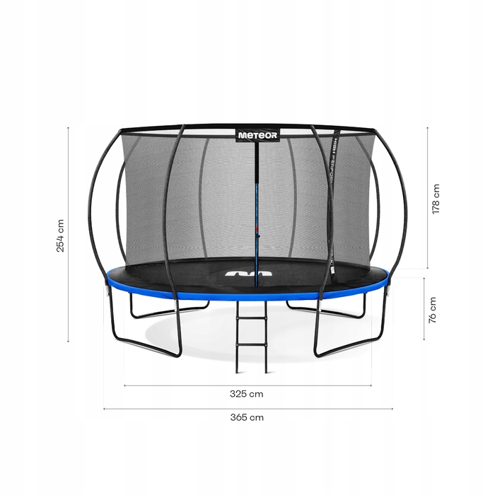 Батут із сіткою Meteor 365 см FT 12 (365-374 см)