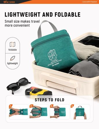 SKYSPER 20L складаний рюкзак для туризму, ультралегкий туристичний та дорожній рюкзак для походів і кемпінгу, бірюзовий