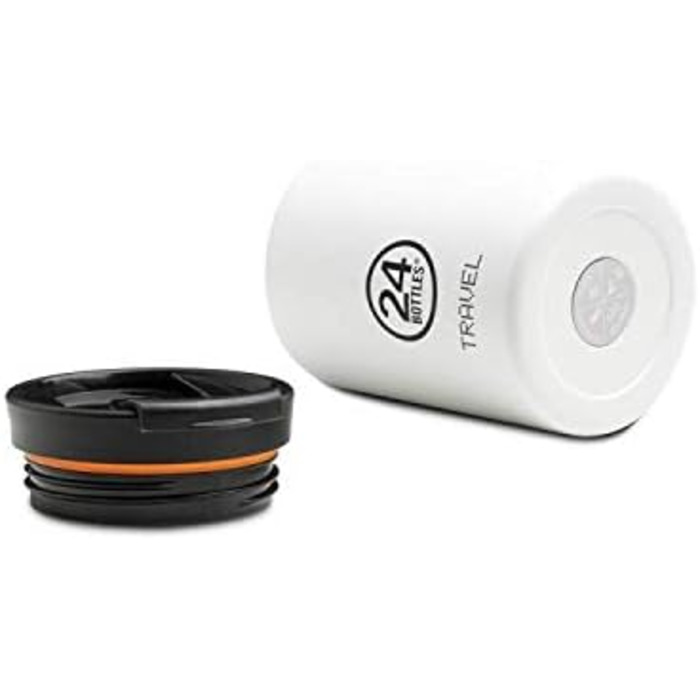 Термокружка 24Bottles Travel Tumbler 350 мл, нержавіюча сталь, для кави та чаю, з герметичною кришкою, зберігає тепло 6 годин/холод 24 години, екологічна пляшка для напоїв, колір Ice White