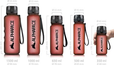 Спортивна пляшка Alphapace 500 мл, витіканнями, BPA-free, для спорту, велоспорту та активного відпочинку – з вставкою для фруктів (темно-червоний)