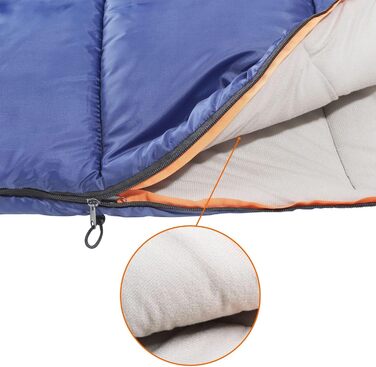 Спальний мішок Amazon Basics 4 сезони, для холодної та теплої погоди, для кемпінгу та піших прогулянок, прямокутний, блакитний