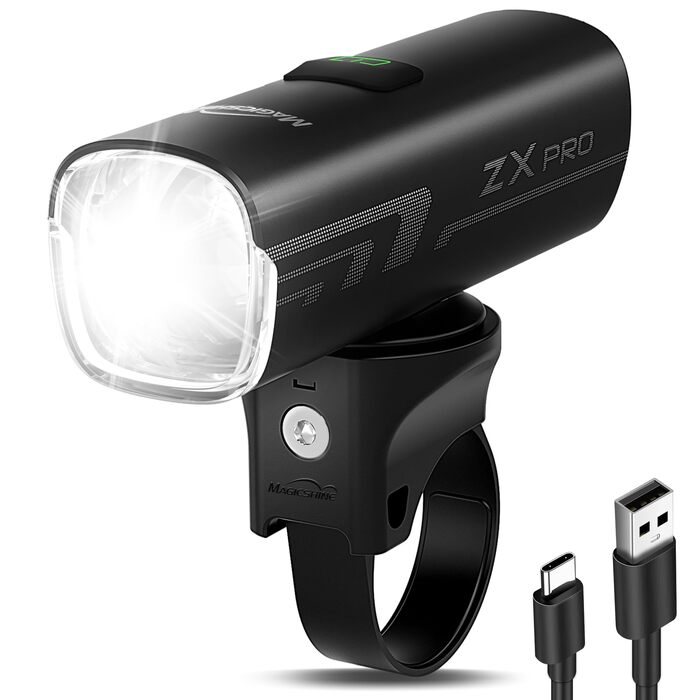 Передній велосипедний ліхтар MagicShine ZX Pro 100 Lux, LED фара з 3 режимами світла, водонепроникна IPX6, USB-зарядка, сертифікована StVZO