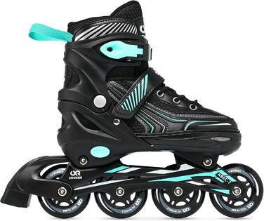 Дитячі ролики Croxer 3-в-1 (35-38) Black/Mint, регульовані