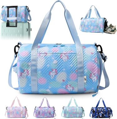 Спортивна сумка з єдинорогом, унісекс (блакитна)