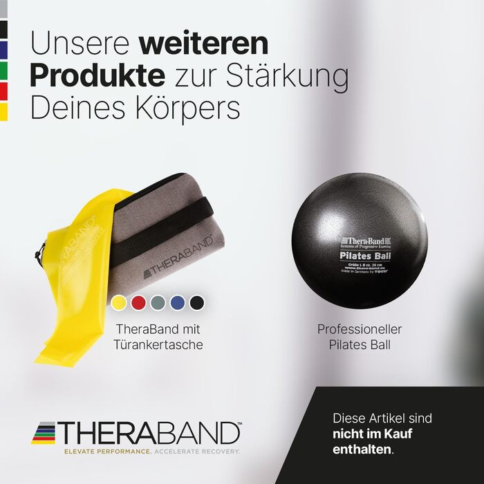 TheraBand Гумовий еспандер для фітнесу 1.5м (Блакитний/Чорний, без латексу) | Тренажер для всього тіла