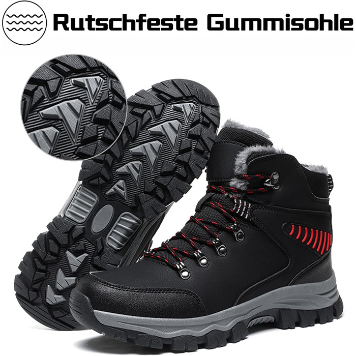 Чоловічі зимові чоботи Frysen, утеплені, водонепроникні, теплі, для активного відпочинку та трекінгу, 39-47 EU (Чорний, 44 EU)
