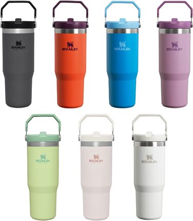 Термокружка Stanley Flip Straw 0.89 л з трубочкою, термос для води, спортивна пляшка, BPA Free, тримає холод 12+ годин, можна мити в посудомийці, Frost