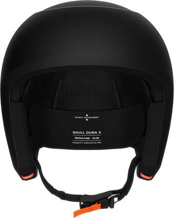 Шолом для гірських лиж POC Skull Dura X MIPS з системою Race Lock, надійний захист для змагань, матовий чорний, розмір M-L (55-58 см)