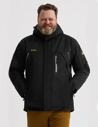 Чоловіча зимова куртка GEMYSE без блискавки, чорного кольору