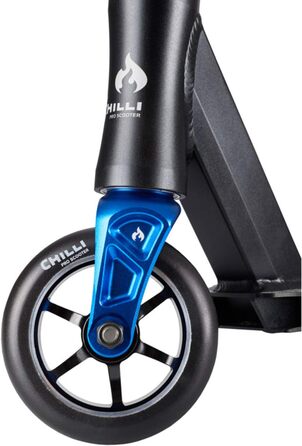Трюковий самокат Chilli Pro Scooter 5000, 84 см, 110 мм PU колеса, ABEC 9, для амбітних підлітків, чорний/синій