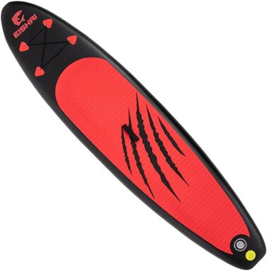 EISHAI надувна SUP-дошка Sharkbite 7-в-1 комплект: весло, страхувальний шнур, насос, ремкомплект, до 130 кг, компактна, для жінок і чоловіків, червона