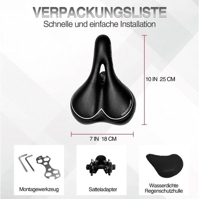 Преміум велосипедний сідло для чоловіків та жінок, водонепроникне, з гелевим наповнювачем, зручне, ергономічне, дихаюче, амортизуюче, для трекінгу, міста, MTB, e-bike
