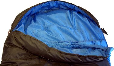 Спальний мішок High Peak TR 300, антрацит/блакитний, для 3-4 сезонів, 0°C, широкий, дихаючий, водостійкий, для кемпінгу, фестивалів, трекінгу, ковдра-трансформер