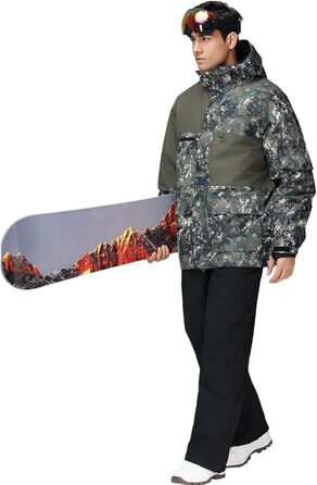 Сніговий костюм чоловічий HOUZONIY, теплий, вітронепроникний, 2-частинний, розмір L, чорний