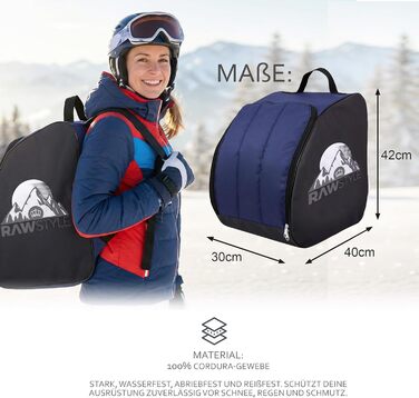 Чохол для лижних черевиків BambiniWelt Rafael K. - місткий, водонепроникний, з ручками та плечовими ременями, чорно-бордовий