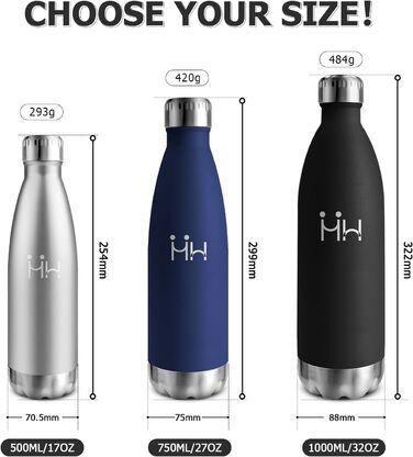 Термос-пляшка 1000 мл, ізольована сталева пляшка для води, без BPA, не протікає, термокана, подвійні стінки, підходить для газованої води, для університету, роботи, подорожей, спорту, активного відпочинку, для хлопчиків та дівчаток, темно-зелений