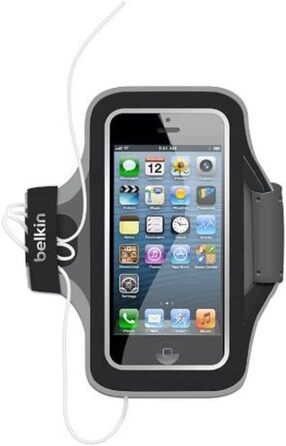 Спортивний чохол на руку Belkin Slim-Fit Plus з відділенням для кабелю, для iPhone 5/5s/5c, чорний