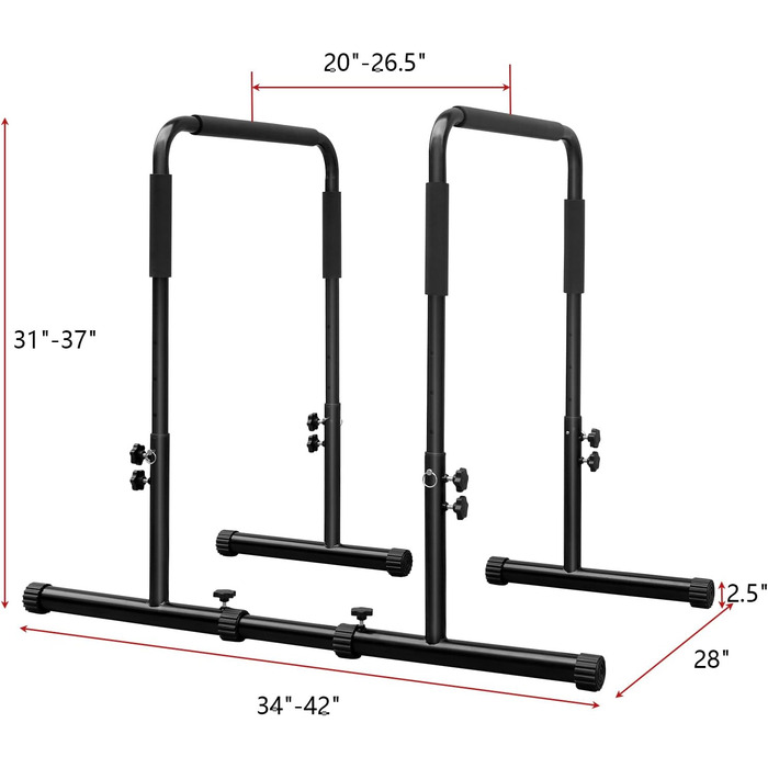 Регульована турнік-станція для віджимань та підтягувань, сталева, для дому та фітнесу