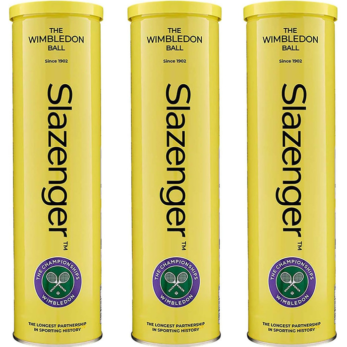 Тенісні м'ячі Slazenger WIMBLEDON 12 шт. у металевій банці