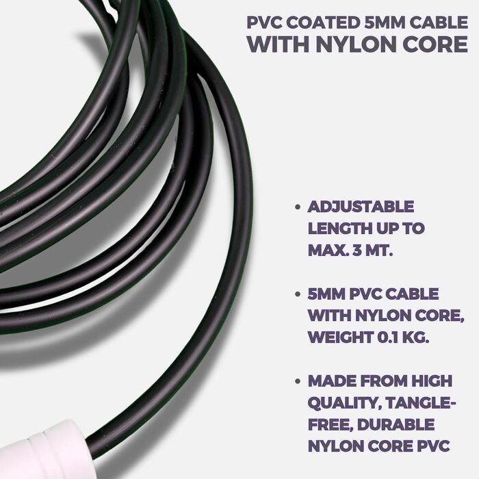 Стрибкове канат Elevate Speed Rope MAX - професійний, 5 мм, 3 м, з міцного PVC та нейлону, чорний