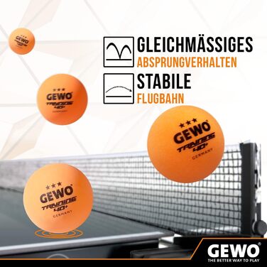 Набір тенісних м'ячів для пінг-понгу GEWO Training 40+ - 24 шт. (Оранжевий)