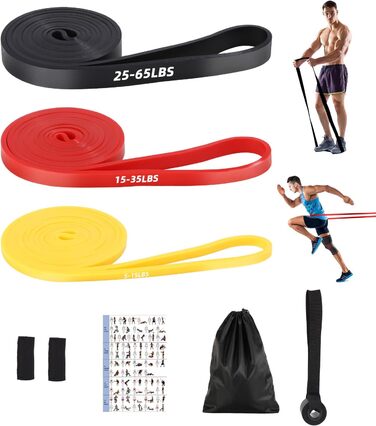 Набір еластичних стрічок FAOKZE для фітнесу, йоги, стрейчингу та силових тренувань (5 шт.)