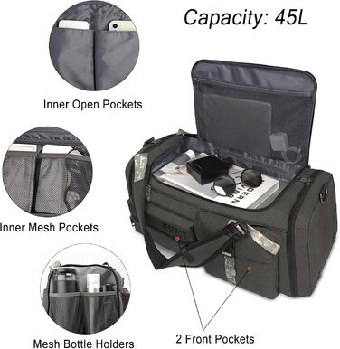 Спортивна сумка-мешок для чоловіків 3-в-1: рюкзак з відділенням для взуття та вологих речей, сіра, 57 x 27 x 28 см