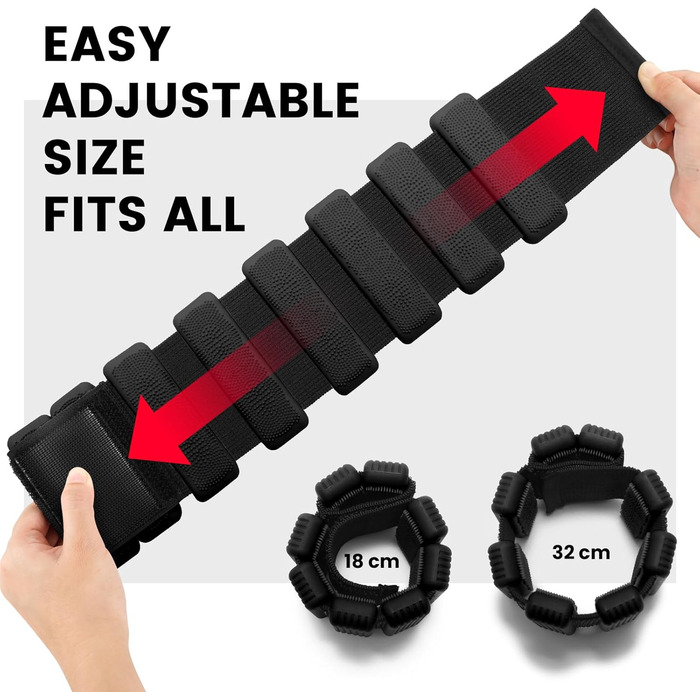 Ваги для ніг та рук, регульовані | Набір 2 шт (1 кг пара, 0,5 кг кожний) | Силіконові ваги на зап'ястя для жінок | Йога, Пілатес, танці, балет, біг, плавання, кардіо, чорний