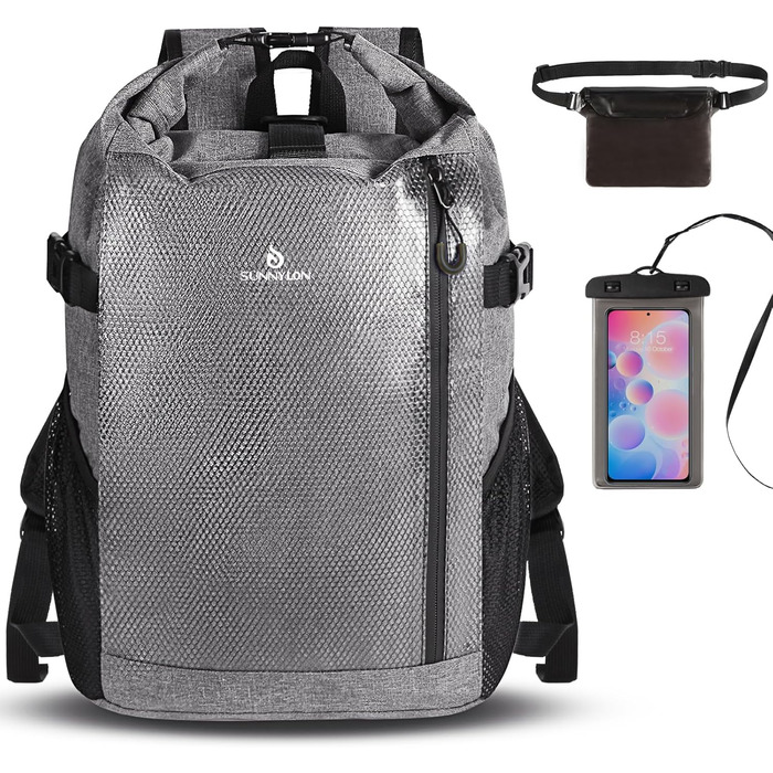 Водонепроникний рюкзак Seesack Rolltop 25L сірий - для плавання, каякінгу, рафтингу