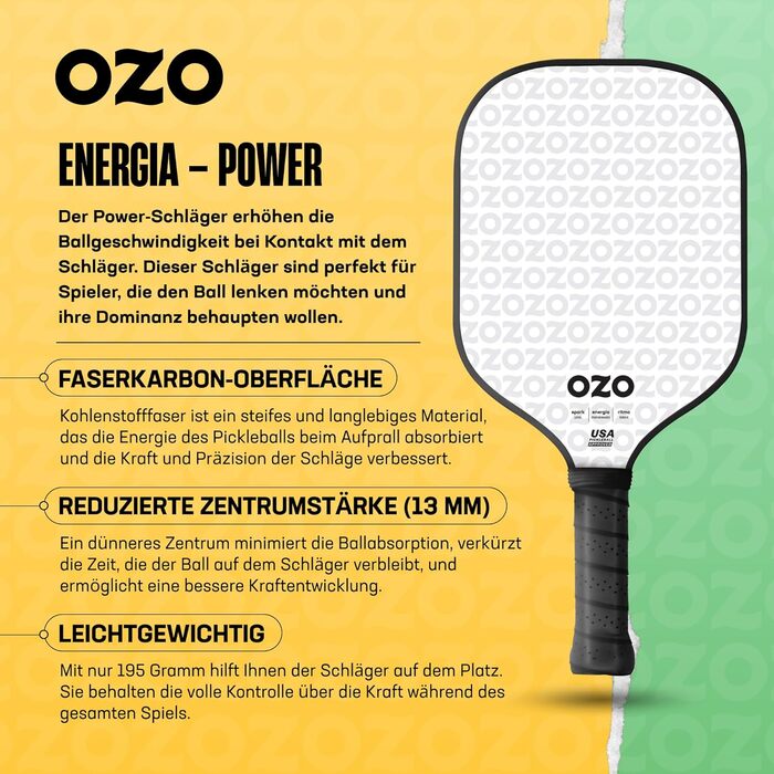 OZO ракетка для піклболу Power Blue для початківців