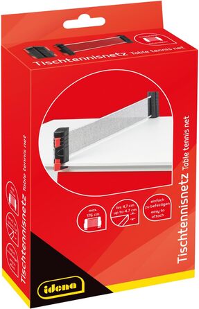 Набір для пінг-понгу Idena 40201 для початківців: ракетка з прямим дерев'яним руків'ям, гладка та з гумою, чорний/червоний