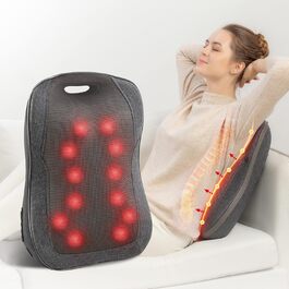 Масажна подушка COMFIER Shiatsu з підігрівом, портативний масажер для спини, стільця, офісу, подарунок для жінок і чоловіків, темно-сіра