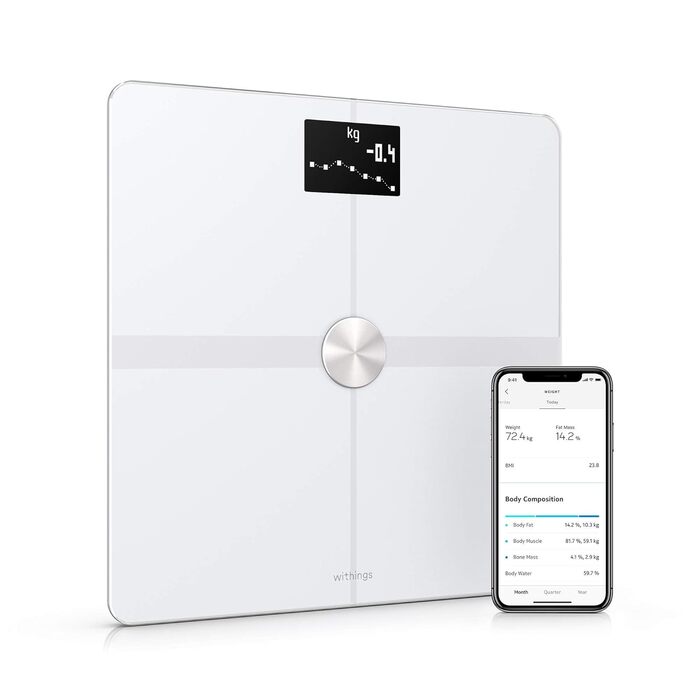 Ваги Withings Body+: вимірювання BMI, м'язової маси, водного балансу, Bluetooth/Wi-Fi, відновлені