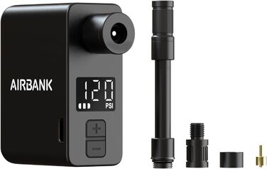 Електричний насос для велосипедів AIRBANK Pocket PRO, 120 PSI, портативний, міні-насос з акумулятором, для ніпелів Schrader і Presta