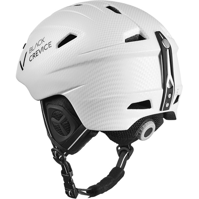 Шолом гірськолижний BLACK CREVICE Streif I, білий матовий карбон/чорний, регульований, для чоловіків та жінок