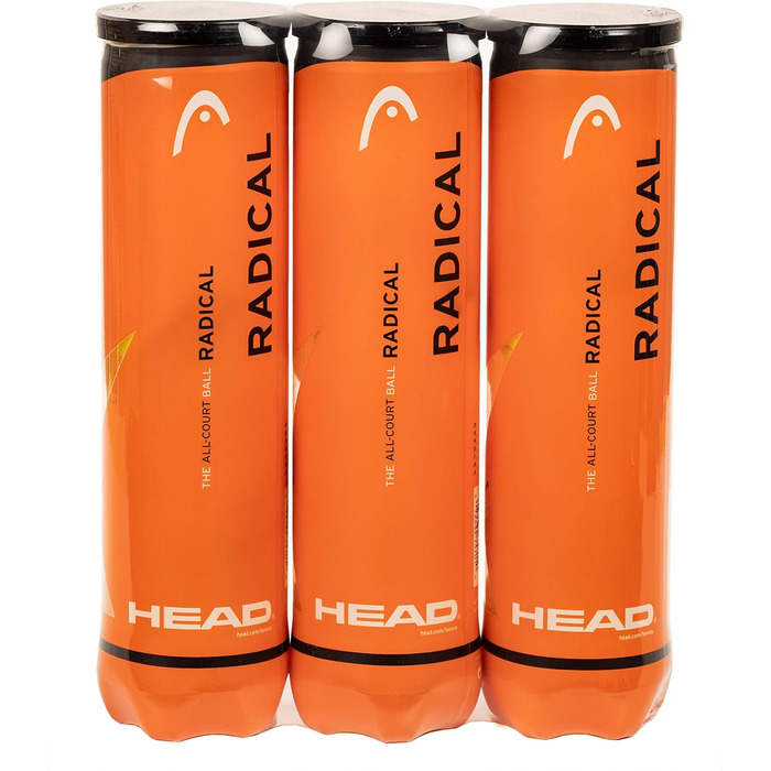 Тенісні м'ячі Head Radical 12 шт. (3 туби по 4 м'ячі)