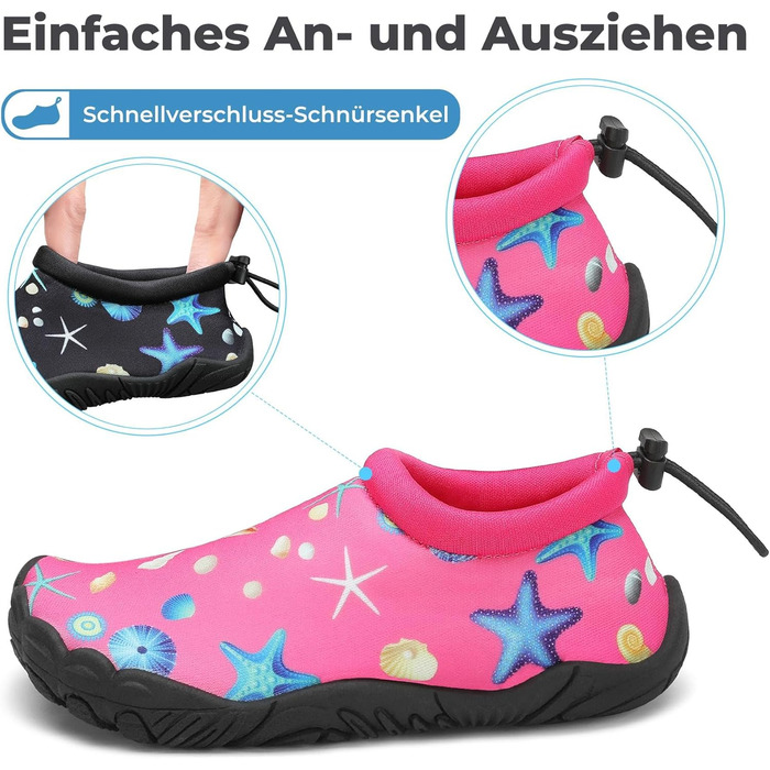 Дитячі шкарпетки-капці для плавання Mishansha: дихаючі, швидковисихаючі, антиковзкі, розмір 24-35, блакитний/рожевий