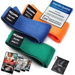 NEOLYMP Набір фітнес-гумок 5 шт. для силових тренувань, гумки для сідниць (Booty Band), з електронною книгою (E-Book)