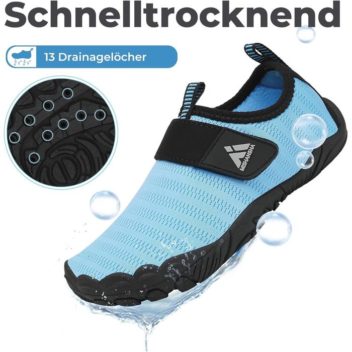 Дитячі шльопанці Mishansha для купання, швидко сохнуть, дихаючі, антиковзні, для дівчаток та хлопчиків, розмір 24-35, блакитні