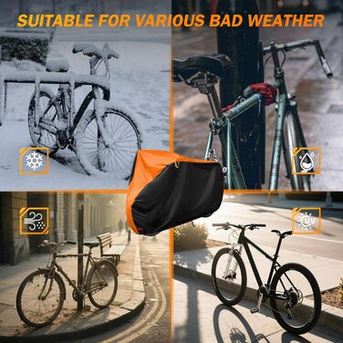 Водонепроникний чохол для велосипеда 200x110x70 см, преміум-якість, захист від сонця та дощу, з кільцями для замка, міцний, з сумкою