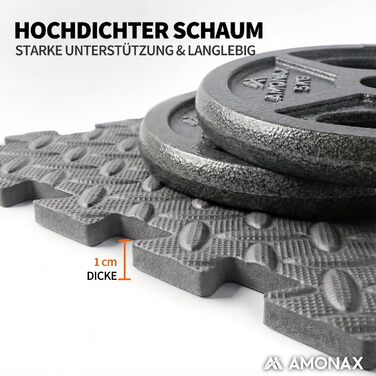Набір пазл-килимків для фітнесу та спорту Amonax, захисний мат з пінопласту 30x30 см, сірий (18 шт, 1.67 м²), для дому, гаража та басейну