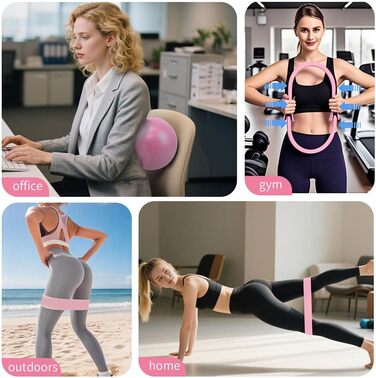 Набір для пілатесу: кільце Magic Circle, еластичні стрічки, м'яч, шкарпетки, тренажер для пресу та гнучкості, чорний