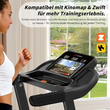 Біговий тренажер L3 для дому, складаний, з тихою амортизацією, Bluetooth, сумісний з Kinomap & Zwift, 4PS, до 20 км/год, кут нахилу 18%, розмір бігового полотна 1340x480 мм, до 120 кг
