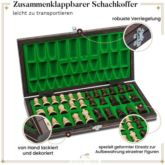 Набір для турнірного шаху Master Of Chess | Шаховий набір з дерева, 35 см | Класичний Staunton, шахове поле для дорослих та дітей