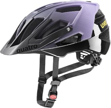 Велосипедний шолом uvex Quatro cc для MTB, жіночий і чоловічий, регульований козирок, фіолетово-чорний матовий, розмір 52-57 см